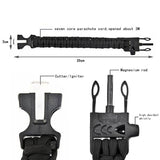 Multifunctional Outdoor Survival Paracord Bracelet Gear Kit